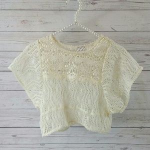 **D-Signed** Cream Lace Crop Top